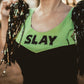 Slay Squad Sleeveless Dress - Black Bengaline Cheer-Inspired Dress with “Slay” Graphic (Sunnydale Edition)