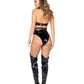 1pc Latex Crop Top with Underboob Cutout & Ring Detail