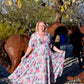 Lydia Wrap Dress in Pink Rose Bouquet Mesh