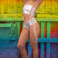 ElectroGlow Lace-Up Tube Top