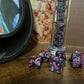 Pink and Black cat Dice set