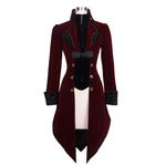 Crimson Moon Embroidered Gothic Coat