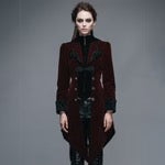 Crimson Moon Embroidered Gothic Coat