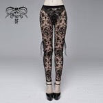 Bathory Gothic Pattern Mesh Leggings