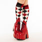Haunting Harlequin Knee High Socks