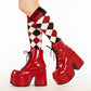 Haunting Harlequin Knee High Socks