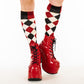 Haunting Harlequin Knee High Socks