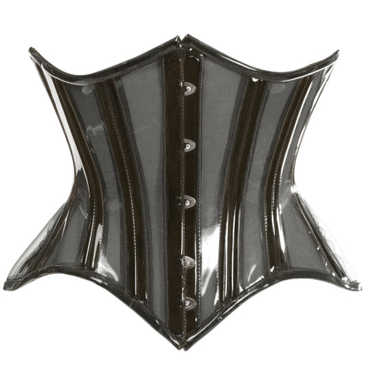 Black Vinyl Clear Underbust Corset