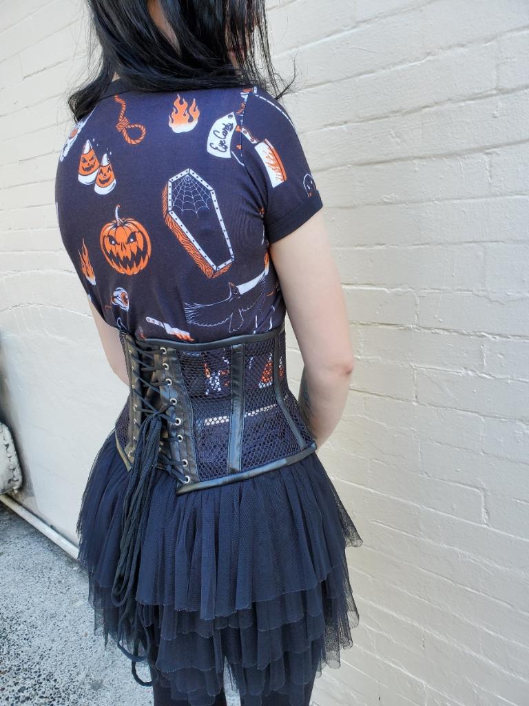 Daisy Corsets Fishnet Underbust Corset (Plus Sizing Available)